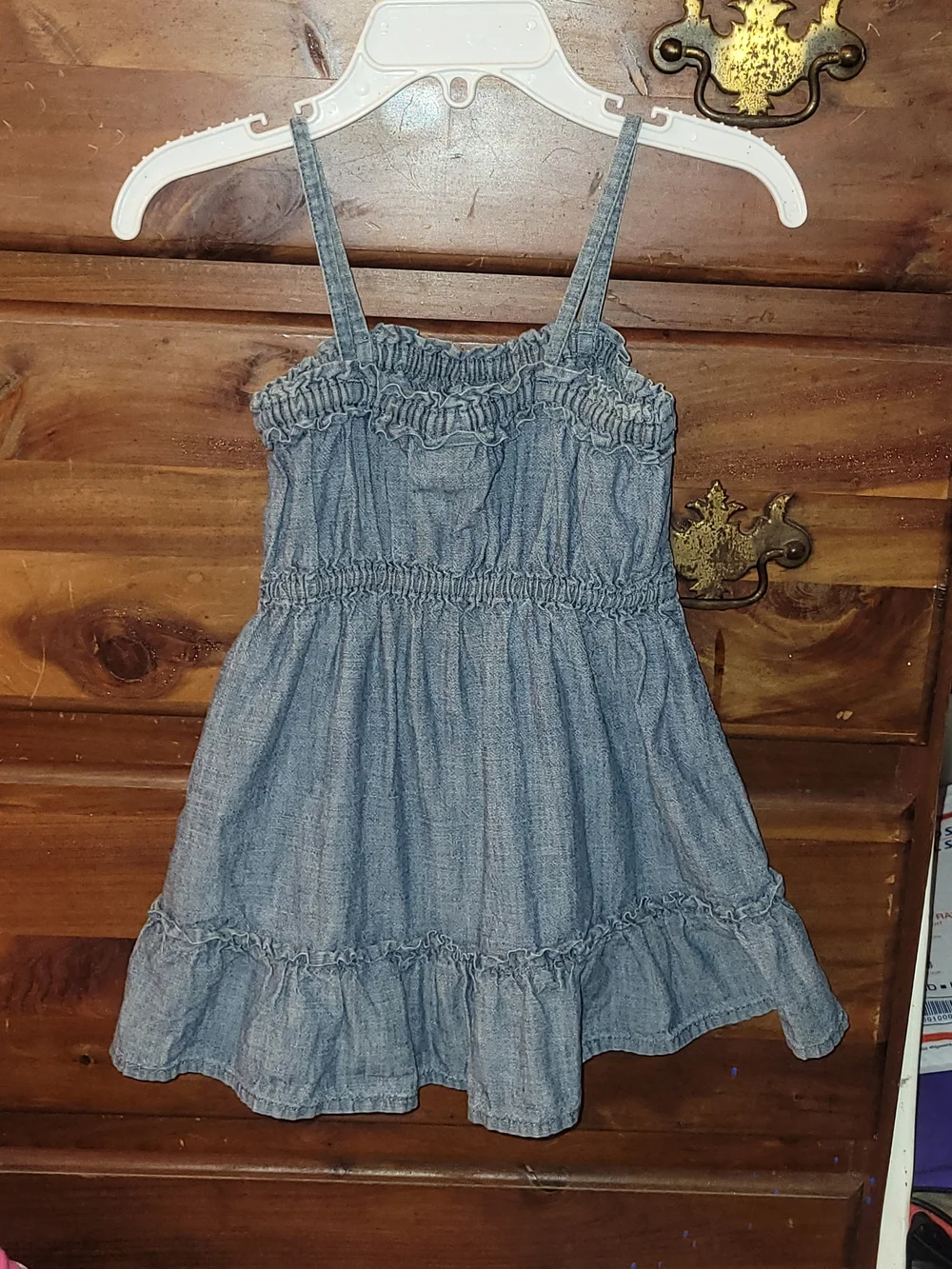 GAP Light Blue Denim Sundress with Ruffle Hem